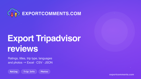 How to export Tripadvisor reviews